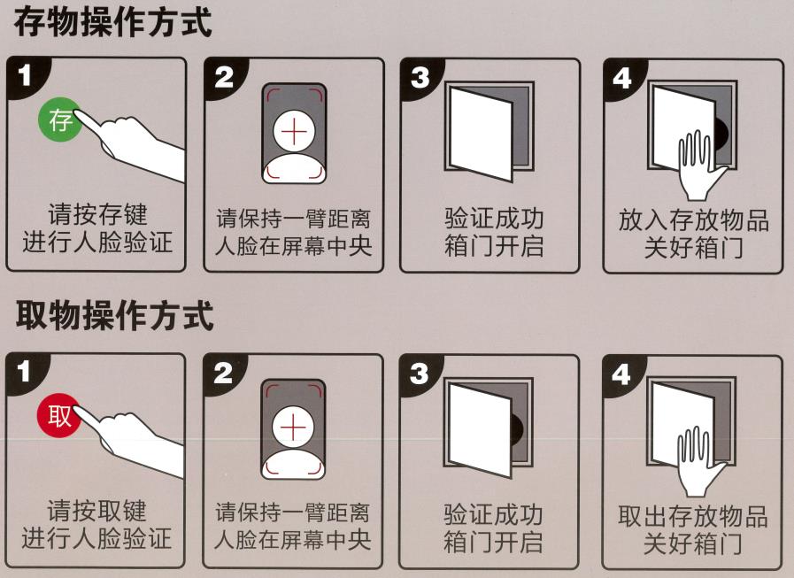 人脸识别存包柜使用指南